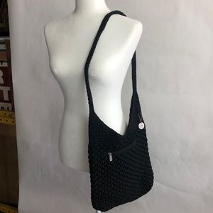 SAK black crochet bag like new
